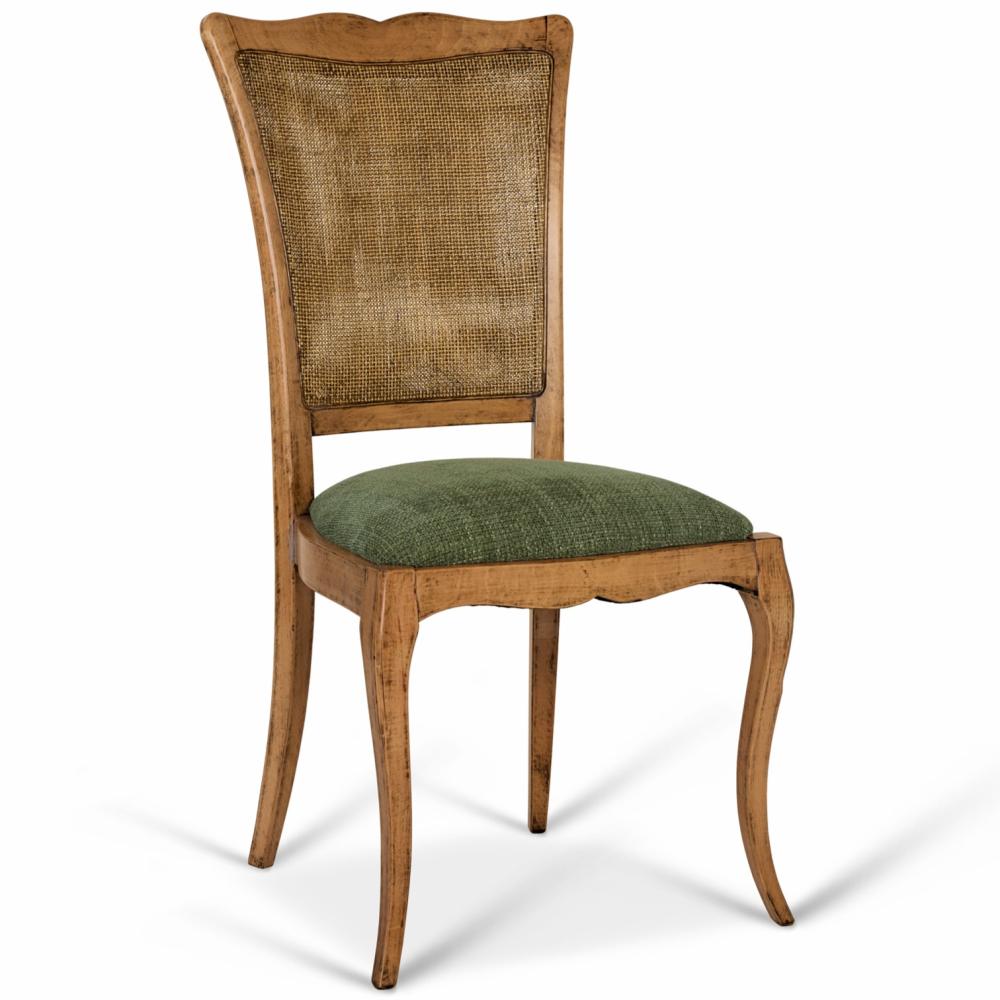 klasicka calunena stolicka mediteran zelena calunenie jedalen jedalenska stolicka masiv drevo luxusna elegantna mestska jedalenska suprava vila zamok ratanova opierka kresla lameridiana.jpg